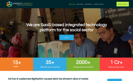 Synergy Connect: An editor X website for SAAS based company that connects all ERPS to help the NGO companies in India. 
