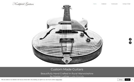 Northfield Guitars: Luke wanted a simple but clear "minimalist" design that would showcase his unique range of hand-made guitars. We achieved this through the use of black & white images, custom design pages, lots of white space, and full colour where required.