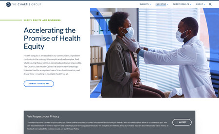 Chartis Just Health Collective: logo design | website design & development | website maintenance