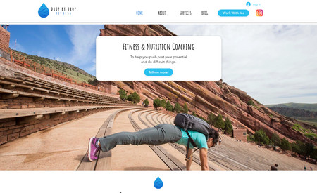 Drop by Drop Fitness: Custom website and branding for online fitness and nutrition coach.