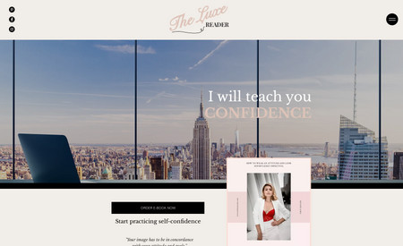Theluxereader: Designed the presentation website for NYC Confidence blogger and writer. Did the lifestyle photography and created the Digital Book shop option.
