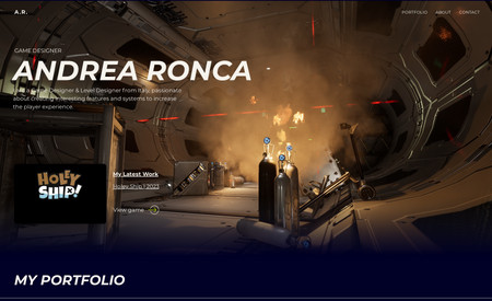 Andrea Ronca Game Designer: Website for a game designer.