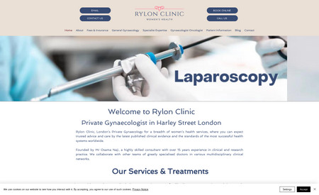 Rylon Clinic: The brief was to design &amp;amp;amp;amp;amp;amp;amp;amp;amp;amp; develop a new website for a private, gynaecologist located in Central London. The client had never had a website before so it was important to get things 100% perfect before the launch. All the graphical elements were designed and implemented by myself and I added in quite a few apps and widgets. The website was also optimised for Google and was made legal for GDPR Compliance. 