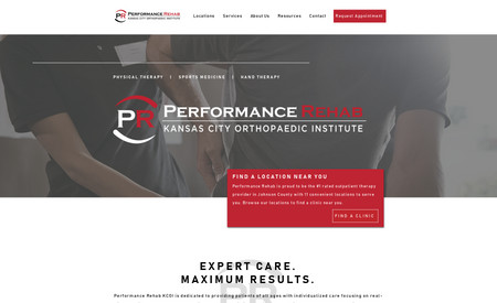 Performance Rehab KC: Website design and development