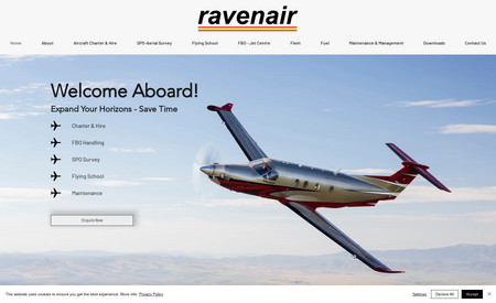 Ravenair: This was a very large project as you can see, it was a complete redesign of an existing website. It has been totally modernised and updated and looks nothing like the original site. We continue to manage this site.