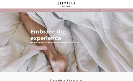 Elevated Pelvic : I designed the website from a blank template, suggested brand colors based on inspirational websites, provided context and premium stock photos.