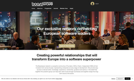 Boardwave: Boardwave is Europe's premier membership site for software executives and software industry investors. Development of full stack CRM / membership site including connection centre, 'power search', design and development of site and backend dashboard.