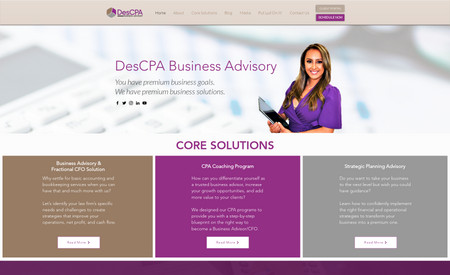 DESCPA: Our team managed the website design, branding, and copywriting for this company's website. The founder of this accounting firm wanted a new website for her 10th year in business.  She wanted a website that was fresh, visually appealing, modern, and easy to navigate for her current and prospective clients. We worked closely with the founder and her team to design a website that fit her needs with copy, forms, and other integrations that supported the kind of communication she wanted to have with her clients and website visitors.  We conducted interviews and research to arrive at appropriate website copy and oversaw a brand photoshoot to support the expansion of this company's marketing.   The client worked with our team for several years to not only maintain her website and blog but to manage her social media and email marketing as well. 