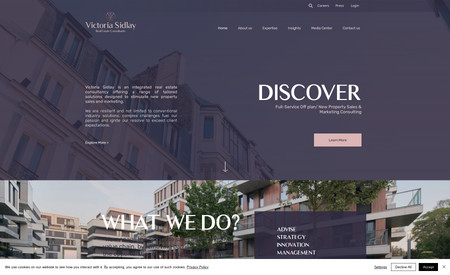 Victoria Sidlay: Real Consultancy Corporate Website built on Wix