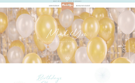 Made4you Decor: Website design for a party decor service