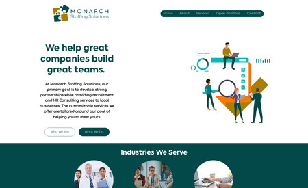 Monarch Staffing Sol: This was a website redesign and logo redesign with added site functionality.