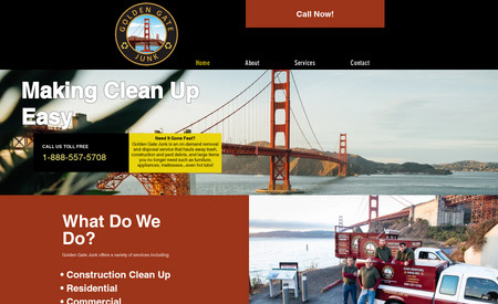 Golden Gate Junk: Minimalism was key with this project. Limited information was requested to be published, but they still wanted a professional appearance