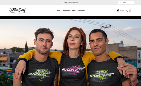 Gitcha Sum!: eCommerce Website that sells t-shirts. This online store features multiple categories with custom graphics. 