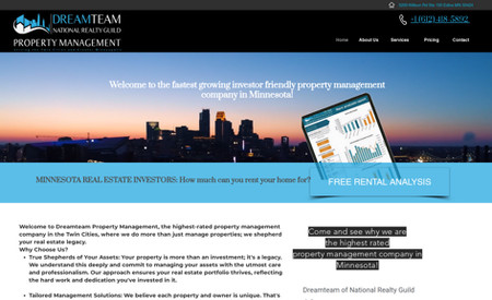 Dream Team Property Management: The original website was technically underperforming so it was rebuilt on the Wix platform utilizing a clear CTA to Landing Page to Thank You Page for optimized conversions.