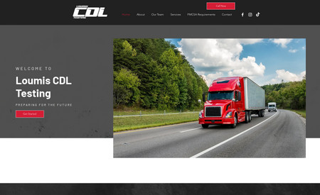 Loumis CDL Testing: We took their old and out dated site and gave it a fresh new layout, rebranding and interface. The client needed a simple site that was bold and gave the site customer a feel for who they are as a company. 