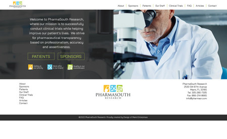 Pharmasouth Research: Website layout and design, responsiveness, accessibility, SEO, meta tags, app integration and maintenance.  