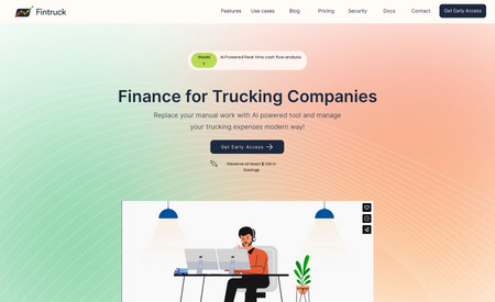 Fintruck: Fintruck is Copilot CFO for trucking companies.

Oftentimes, trucking companies do not have much time to hire and work with CFOs.

In fact, 97.5% of Small to medium trucking companies do not have CFO to help with finance decision making. With fintruck, we provide network of Trucking CFOs and tools to automate decision making