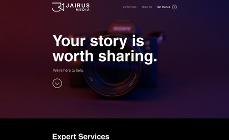 Jairus Media: Modern web design for local media company.
- Engaging user interactions
- High quality photo galleries
- Call to action focused