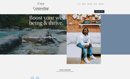 Czyz Counseling: I designed my client's website last year and recently redesigned it. His colleague reached out for design services and I wanted to offer my client something that would benefit us both! I kept the same color scheme but added new premium photos and a stronger approach to keep readers engaged.