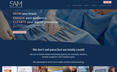 Social Aesthetics Marketing: Website for social marketing agency focused on attracting new aesthetic and surgical practices.