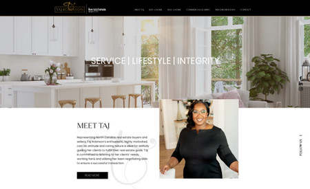 Taj Robinson Real Estate: Taj came to us with a DIY brand. Because it was done by her, she didn&#39;t have the proper files that we needed to carry out the brand onto the website. We help her recreate the brand and provide her with a brand guidelines file that will help her work with other third-party vendors in the future. As an agent to a big-name real estate brand, her website request is to make her brand stand out from an oversaturated market. To help make her website stand out, we included a video above the fold. Having a great welcoming video help invite your audience into your website.
