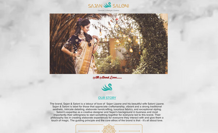 SajanandSaloni: ​

The brand, Sajan & Saloni is a labour of love of  Sajan Lipane and his beautiful wife Saloni Lipane.
Sajan & Saloni is label for those that appreciate craftsmanship, vibrant and a strong traditional aesthetic. Intricate detailing, elaborate handcrafting, luxurious fabrics, and exceptional styling.