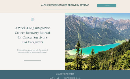 Alpine Refuge Cancer Recovery Retreat : Web/Landing Page design and visuals. 
