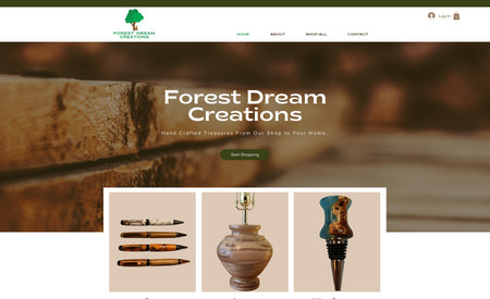 Forest Dream Creations: This website is for a wood-worker who specializes in making custom pens, winestoppers, lamps, furniture and more! 
