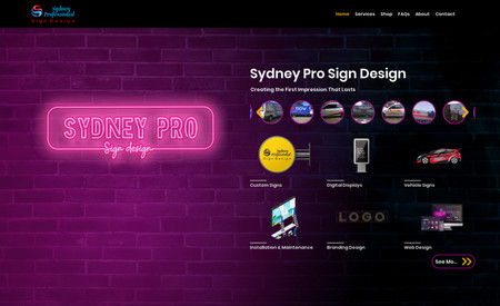 Sydney Pro Sign: Designie took on the challenge of creating the Sydney Pro Signs website, seamlessly blending the brand's excellence with a visually captivating and functional online platform. Our approach combined creativity and precision, ensuring the website not only reflects the brand's essence but also provides an engaging and user-friendly experience.
