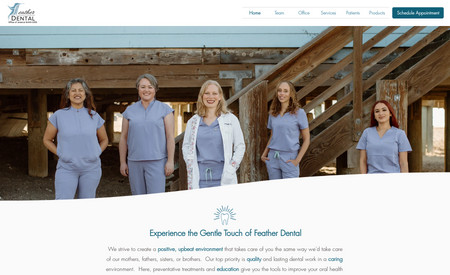 Feather Dental: Feather Dental needed an updated website with new design and CMS database set up with dynamic pages. Now it looks and works great, is easier for her team to update information, and is mobile optimized! 