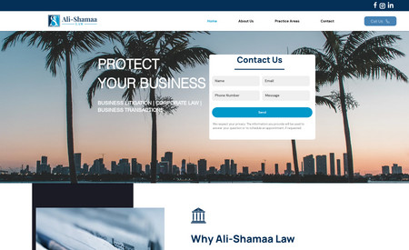Ali-Shamaa Law: Created this lawyer's website so he can display his accomplishments and what he focuses on. Also, for a way for clients to reach out to him.