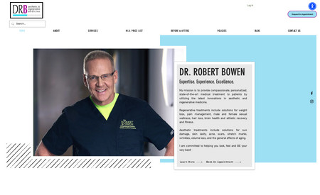 Dr. Robert Bowen: Complete website build for desktop and mobile view. Added custom domains, custom emails, forms, and advanced SEO services.