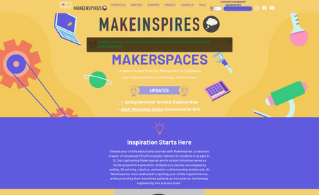 MakeInspires: Helping support with SEM - SEMrush and Wix SEO training.  Setting up Google Search Console and Google Analytics.