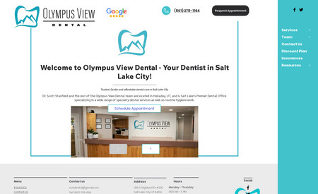 Olympus View Dental: We did a complete brand overhaul for this well know Salt Lake dentist.
- Branding &amp; Brand Guide (establish logo, colors, fonts, and use case scenarios)
- Photo &amp; Video (created high quality and specific content for the website)
- EditorX website with custom features