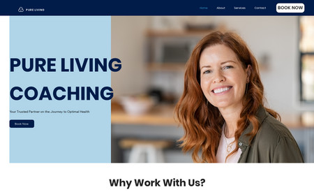 Pure Living : We designed this website from scratch using Wix Studio. The website utilizes Wix CMS in several areas making it dynamic and efficient. 