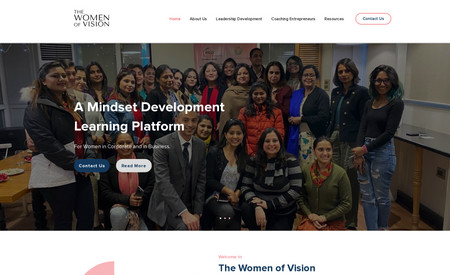 The Women of Vision: 
This is another website which we created for Sheeja based on his business goals. Using this website she wants to help women to grow their business.
