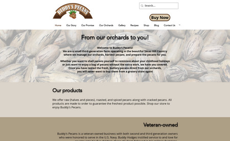 Buddys Pecans: We helped with the design and development of this website. It is considered a 
e-commerce website.