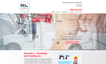 M L Plumbing And Heating: This is a website for a plumbing company which is a local company and we did the website along with custom graphics, social media and forms. 