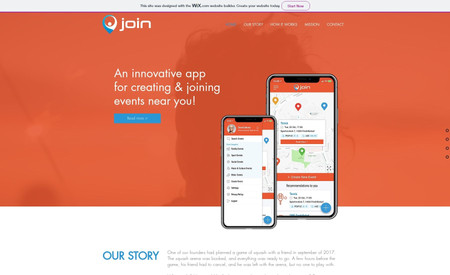 Classic Website - Join: A modern one-page website to showcase the new social app Join