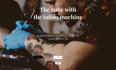 Enby tattoo: Demo portfolio for a californian tattoo artist.
