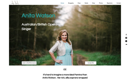 Anita Watson: New website and branding for famous singer, Anita Watson