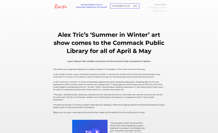 Alex Tric : Artist website that includes a digital art gallery and ecommerce.
