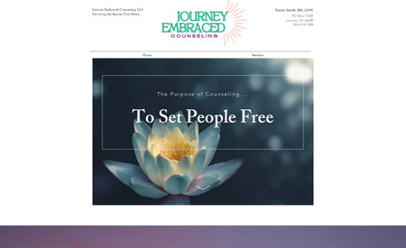 Journey Embraced : Wonderful Advanced Site with appointment bookings for therapist.  Information video of what her practice can offer her customers. 