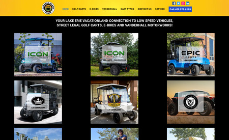 Catawba Island Carts: I was contacted to design an exceptional website for this business when it just launched. To make a good first impression in the already crowded electric cart industry all hands must be on deck including having a strongly appealing website that captures the site visitors.

I designed the website from scratch working with the provided content. 

The website features:
>> A Strongly branded layout, yet welcoming and calm
>> Slider with beautiful product images
>> Responsive design to fit all screen sizes
>> Contact form to capture inquires
>> Google map for direction
>> Social media integration
>>  Documents opening & Downloading
>> The website is  SEO optimized