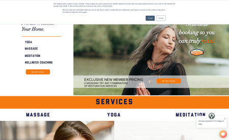 Restoration Wellness and Learning : A CBD infused, on-demand massage and spa services that needed advanced booking and service capabilities.  The client was firm on their brand image so we used a custom font and color scheme.  The site was able to book sessions, process payment and tips, even encourage subscriptions and reviews.  