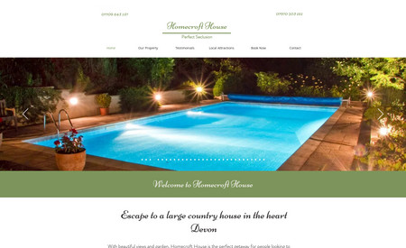 Homecroft House: A guest house website with a local tourist guide.