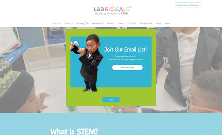 Club Lab Rascals: Design Concept:
The Club Lab Rascals website is a colorful and interactive portal designed to captivate the young audience. It employs playful graphics, animations, and a bright color palette to create an engaging and educational environment.
Features:
Detailed information on virtual and in-person camps, STEM curriculum, and workshops is readily accessible. An interactive schedule, online registration, and a resource section for parents and educators enhance the website’s functionality and user engagement.
