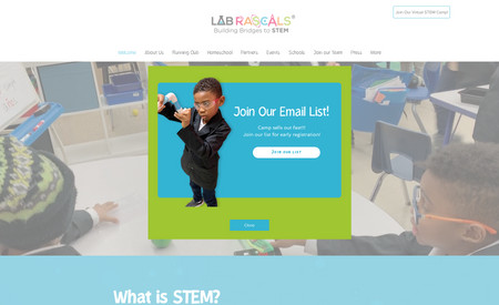 Club Lab Rascals: Design Concept:
The Club Lab Rascals website is a colorful and interactive portal designed to captivate the young audience. It employs playful graphics, animations, and a bright color palette to create an engaging and educational environment.
Features:
Detailed information on virtual and in-person camps, STEM curriculum, and workshops is readily accessible. An interactive schedule, online registration, and a resource section for parents and educators enhance the website’s functionality and user engagement.
