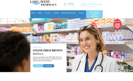Lake West Pharmacy: Designed and developed the Wix website.
