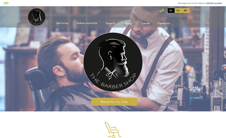 THE BARBER SHOP: Web Demo de peluquería o barbería, incluye tienda opcional